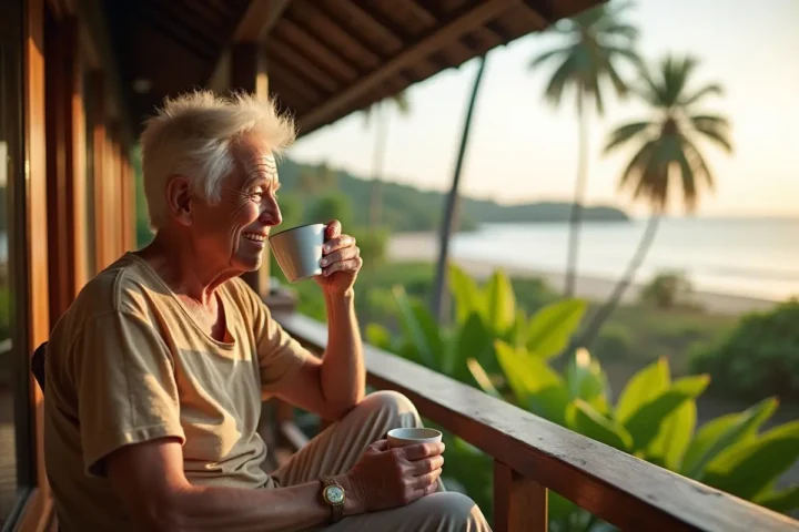 retiree enjoying relaxed lifestyle in thailand after leaving corporate life