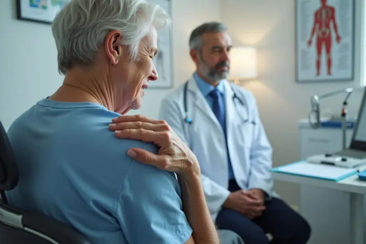 patient experiencing shoulder pain indicating possible rotator cuff surgery need