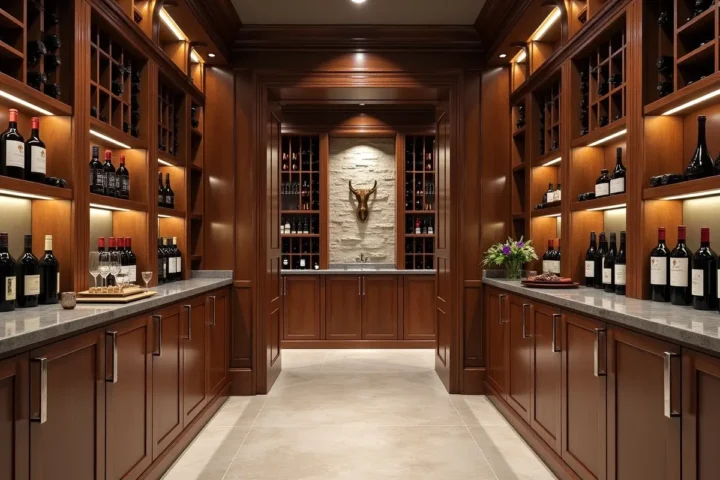 luxury wine cellar design showcasing elegant storage and ambient lighting