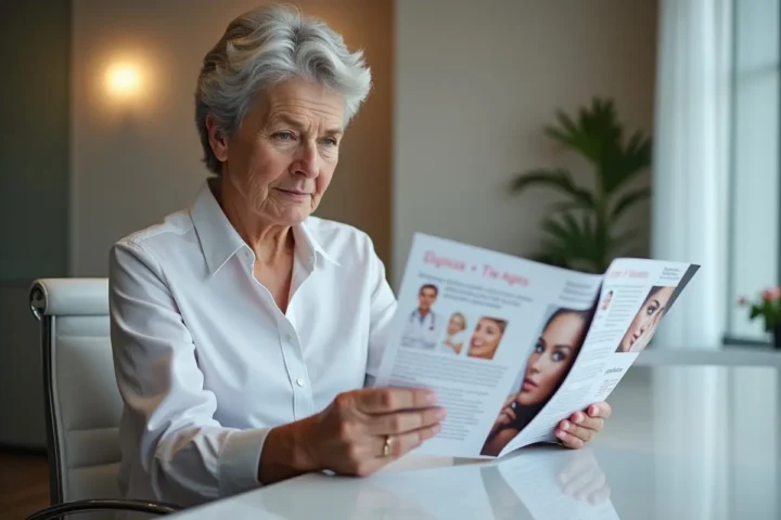 person comparing anti aging procedures to choose suitable cosmetic treatment