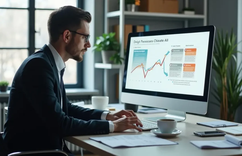 professional creating structured presentation slides quickly using ai