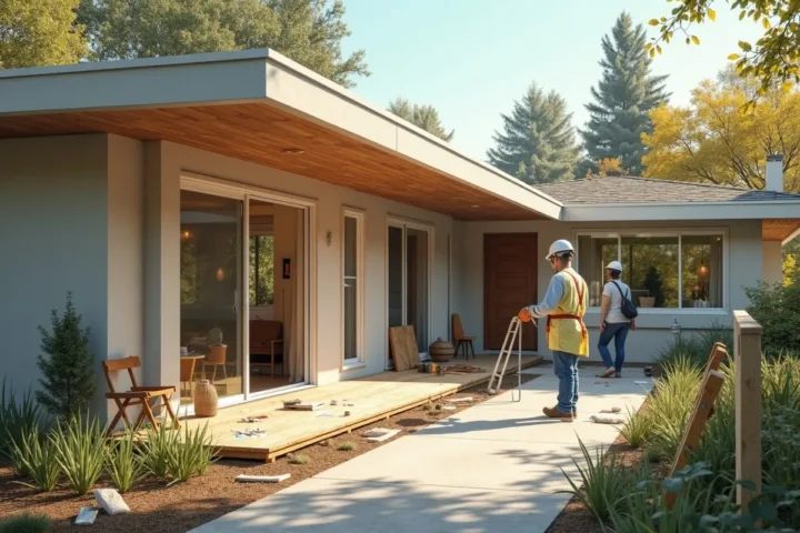 homeowner renovating mid century home safely while protecting family health
