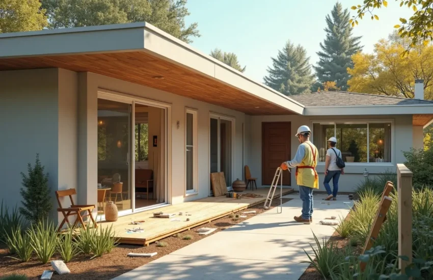 homeowner renovating mid century home safely while protecting family health