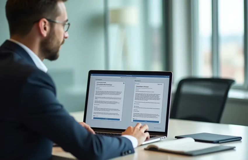 business owner comparing automated and manual responses to customer reviews
