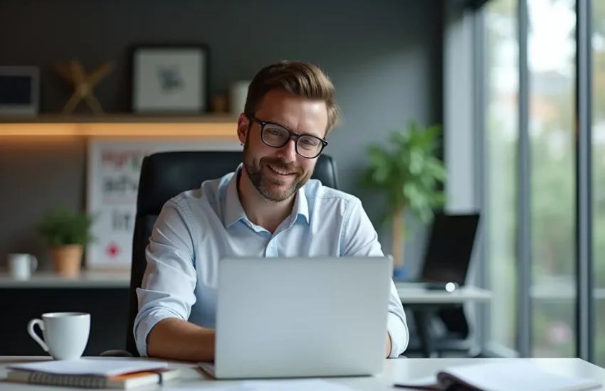 business owner choosing memorable domain name for brand and seo