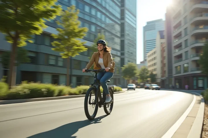 person riding electric bike for convenient sustainable daily transportation